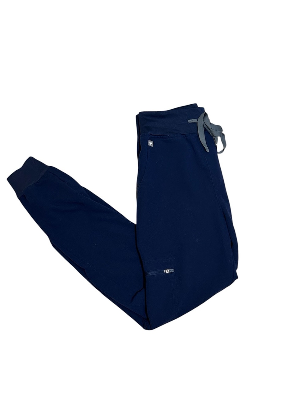 Figs High Waisted Zamora Jogger Style Navy Scrub Pants, Size XS